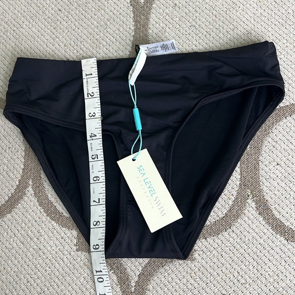 🏖️ Sea level Australia black essentials mid bikini bottoms pant, size 4 - Picture 7 of 14